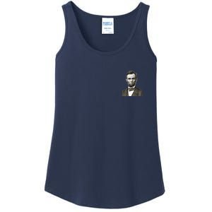 Abraham Lincoln Pocket Size Print Ladies Essential Tank