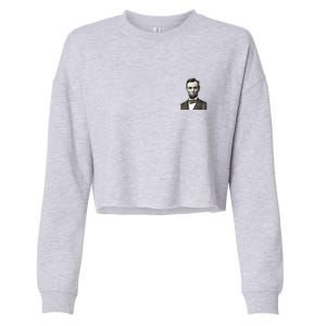 Abraham Lincoln Pocket Size Print Cropped Pullover Crew