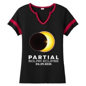 Astronomy Lovers Partial Solar Eclipse 03.29.2025 Ladies Halftime Notch Neck Tee