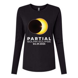 Astronomy Lovers Partial Solar Eclipse 03.29.2025 Womens Cotton Relaxed Long Sleeve T-Shirt