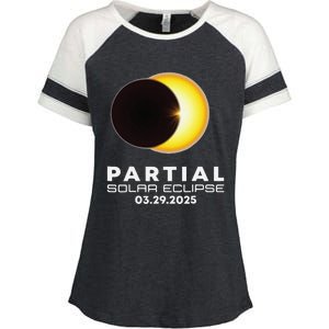 Astronomy Lovers Partial Solar Eclipse 03.29.2025 Enza Ladies Jersey Colorblock Tee