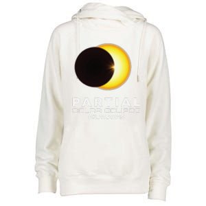 Astronomy Lovers Partial Solar Eclipse 03.29.2025 Womens Funnel Neck Pullover Hood