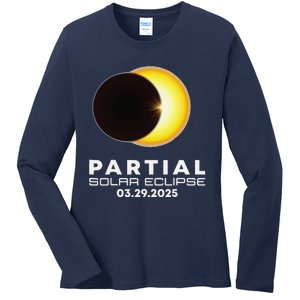 Astronomy Lovers Partial Solar Eclipse 03.29.2025 Ladies Long Sleeve Shirt