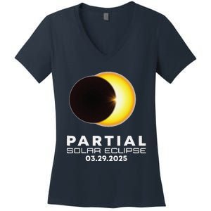 Astronomy Lovers Partial Solar Eclipse 03.29.2025 Women's V-Neck T-Shirt