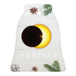 Astronomy Lovers Partial Solar Eclipse 03.29.2025 Ceramic Bell Ornament