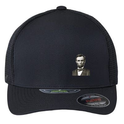 Abraham Lincoln Portrait Front And Back Flexfit Unipanel Trucker Cap