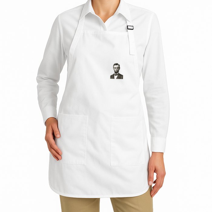 Abraham Lincoln Portrait Front And Back Full-Length Apron With Pockets