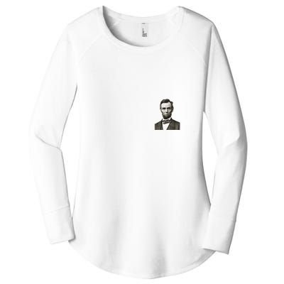 Abraham Lincoln Portrait Front And Back Women's Perfect Tri Tunic Long Sleeve Shirt