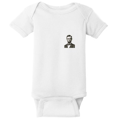 Abraham Lincoln Portrait Front And Back Baby Bodysuit