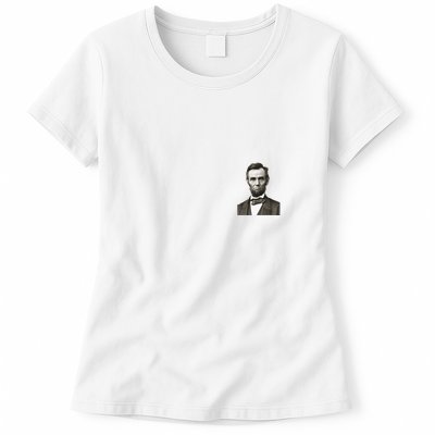 Abraham Lincoln Portrait Front And Back Womens T-Shirt