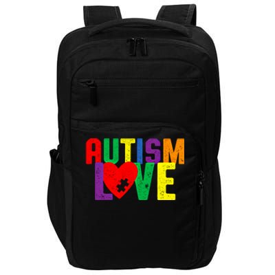 Autism Love Puzzle Piece Heart Design Gift Impact Tech Backpack