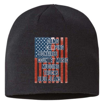 American Life Patriotic USA Flag Camo Camping Bonfires Country Music Sustainable Beanie