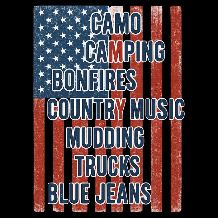 American Life Patriotic USA Flag Camo Camping Bonfires Country Music 16 in Basic Backpack