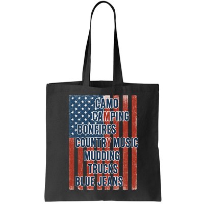 American Life Patriotic USA Flag Camo Camping Bonfires Country Music Bag