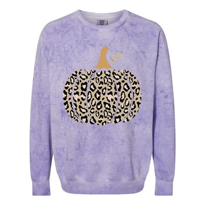 Aesthetic Leopard Pumpkin Themed Halloween Inspired Seasonal Colorblast Crewneck Sweatshirt