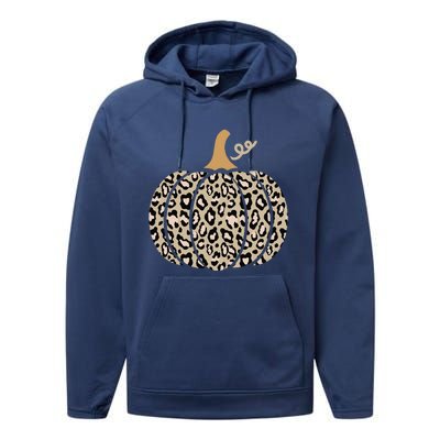 Aesthetic Leopard Pumpkin Themed Halloween Inspired Seasonal Performance Fleece Hoodie