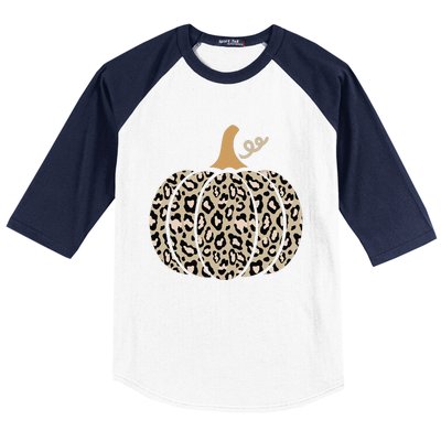 Aesthetic Leopard Pumpkin Themed Halloween Inspired Seasonal Baseball Sleeve Shirt