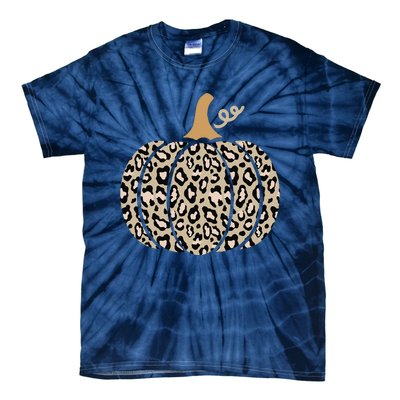 Aesthetic Leopard Pumpkin Themed Halloween Inspired Seasonal Tie-Dye T-Shirt