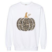 Aesthetic Leopard Pumpkin Themed Halloween Inspired Seasonal Garment-Dyed Sweatshirt