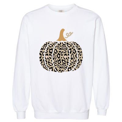 Aesthetic Leopard Pumpkin Themed Halloween Inspired Seasonal Garment-Dyed Sweatshirt