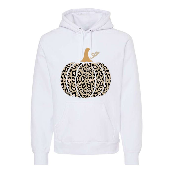 Aesthetic Leopard Pumpkin Themed Halloween Inspired Seasonal Premium Hoodie