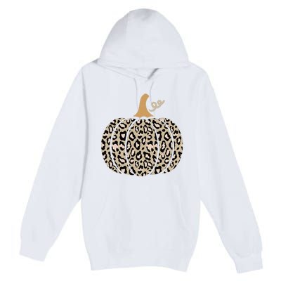 Aesthetic Leopard Pumpkin Themed Halloween Inspired Seasonal Premium Pullover Hoodie