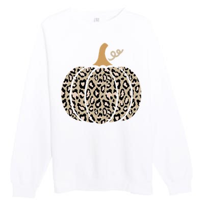 Aesthetic Leopard Pumpkin Themed Halloween Inspired Seasonal Premium Crewneck Sweatshirt