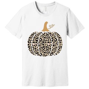 Aesthetic Leopard Pumpkin Themed Halloween Inspired Seasonal Premium T-Shirt