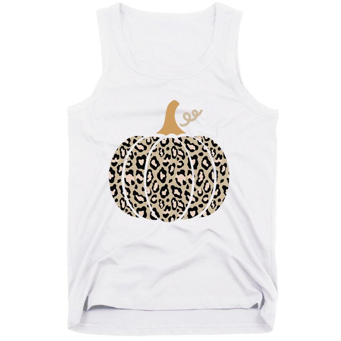 Aesthetic Leopard Pumpkin Themed Halloween Inspired Seasonal Tank Top