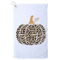 Aesthetic Leopard Pumpkin Themed Halloween Inspired Seasonal Platinum Collection Golf Towel