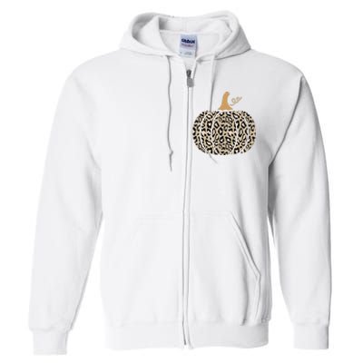 Aesthetic Leopard Pumpkin Themed Halloween Inspired Seasonal Full Zip Hoodie