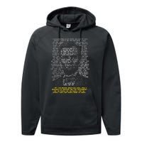 Abraham Lincoln Portrait Gettysburg Address Performance Fleece Hoodie