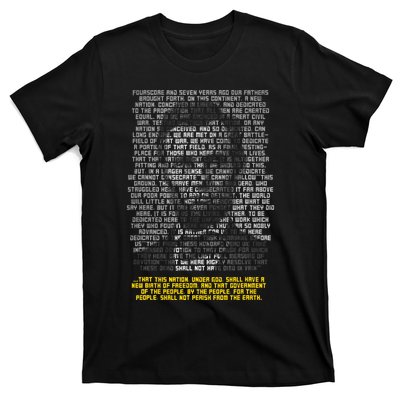 Abraham Lincoln Portrait Gettysburg Address T-Shirt