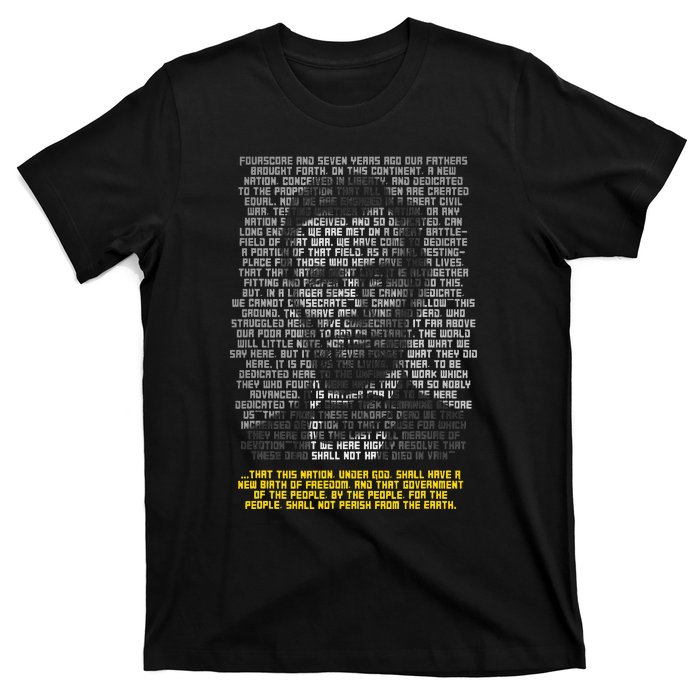 Abraham Lincoln Portrait Gettysburg Address T-Shirt