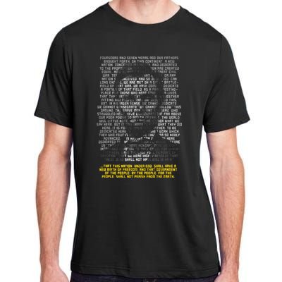 Abraham Lincoln Portrait Gettysburg Address Adult ChromaSoft Performance T-Shirt