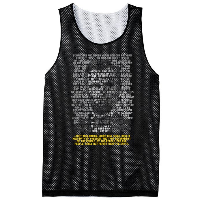 Abraham Lincoln Portrait Gettysburg Address Mesh Reversible Basketball Jersey Tank