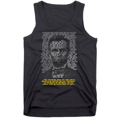 Abraham Lincoln Portrait Gettysburg Address Tank Top