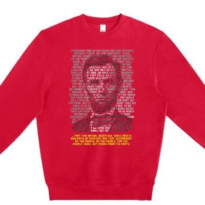 Abraham Lincoln Portrait Gettysburg Address Premium Crewneck Sweatshirt