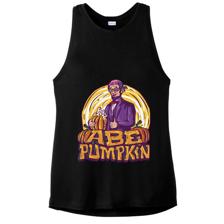 Abraham Lincoln Pumpkin Ladies PosiCharge Tri-Blend Wicking Tank