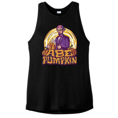 Abraham Lincoln Pumpkin Ladies PosiCharge Tri-Blend Wicking Tank