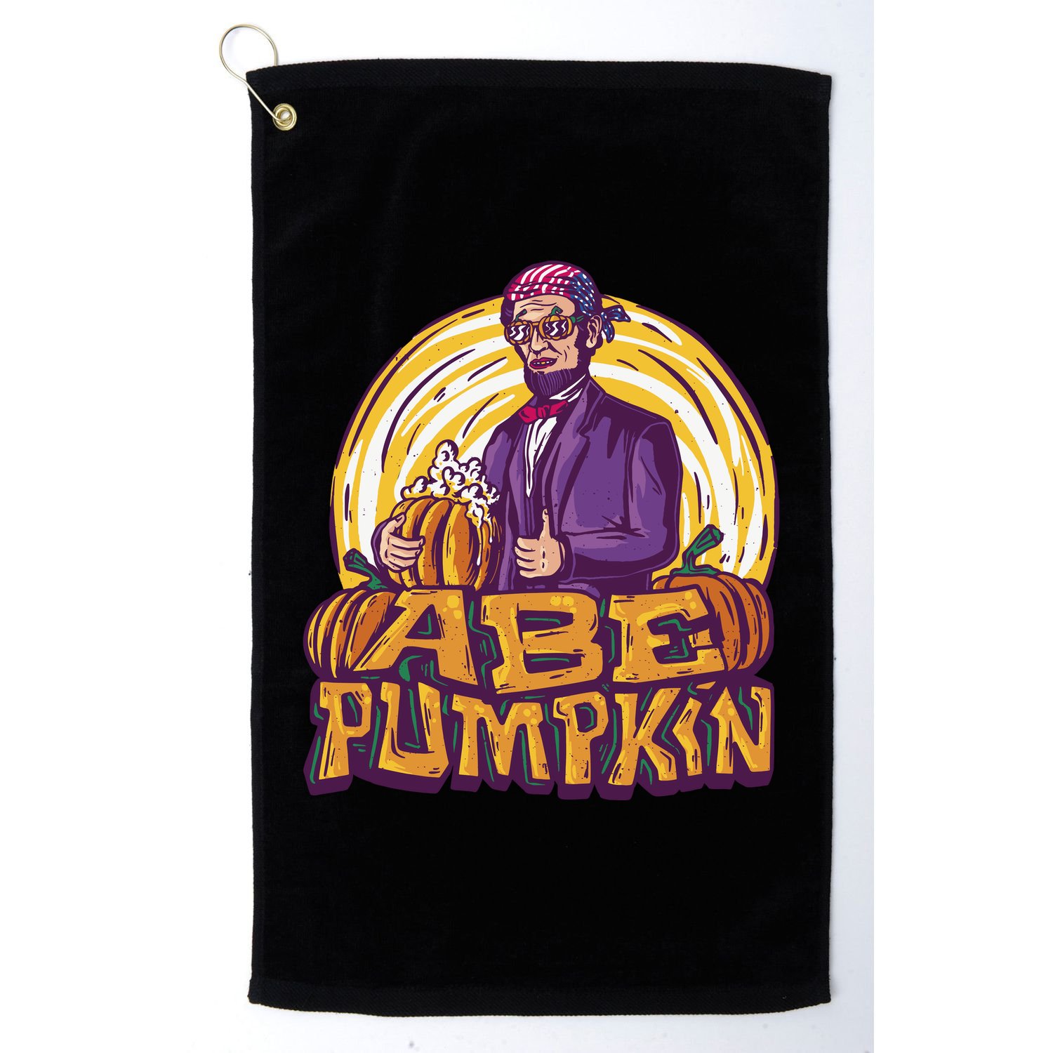Abraham Lincoln Pumpkin Golf Towel