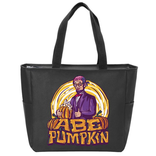 Abraham Lincoln Pumpkin Zip Tote Bag