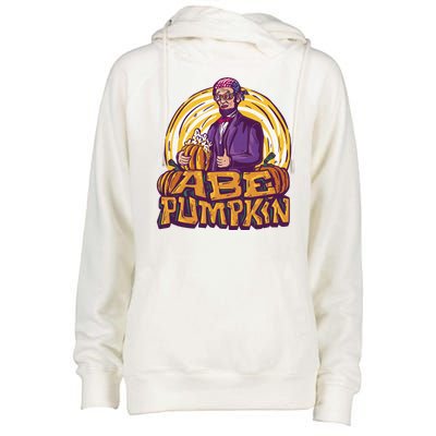 Abraham Lincoln Pumpkin Womens Funnel Neck Pullover Hood