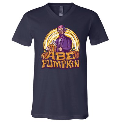 Abraham Lincoln Pumpkin V-Neck T-Shirt