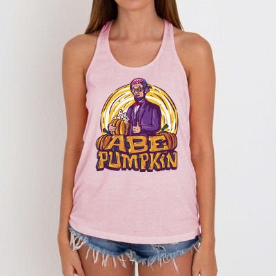 Abraham Lincoln Pumpkin Women's Knotted Racerback Tank