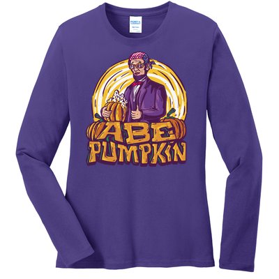 Abraham Lincoln Pumpkin Ladies Long Sleeve Shirt