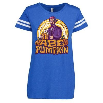 Abraham Lincoln Pumpkin Enza Ladies Jersey Football T-Shirt