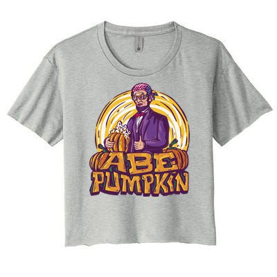 Abraham Lincoln Pumpkin Women's Crop Top Tee