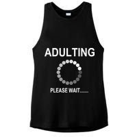 Adulting Loading Please Wait Ladies PosiCharge Tri-Blend Wicking Tank