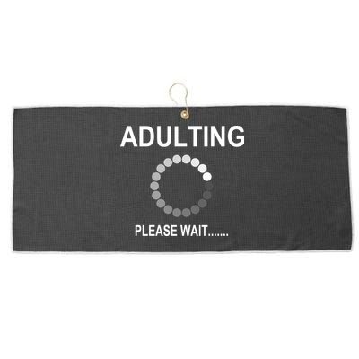 Adulting Loading Please Wait Large Microfiber Waffle Golf Towel